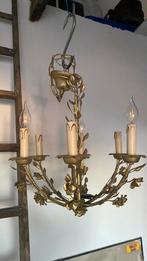 Vintage Franse verguld kroonluchter bladeren bloemen 1960, Ophalen