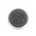 India, 1 Rupee 1993 (N)., Ophalen of Verzenden, Zuid-Azië, Losse munt