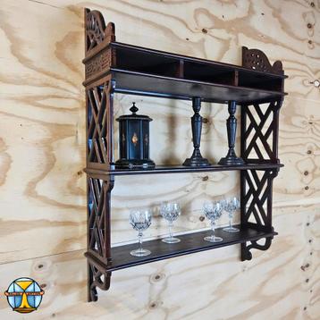 Vintage Chinese Wandkast / Oosterse Houten Wandplank  beschikbaar voor biedingen