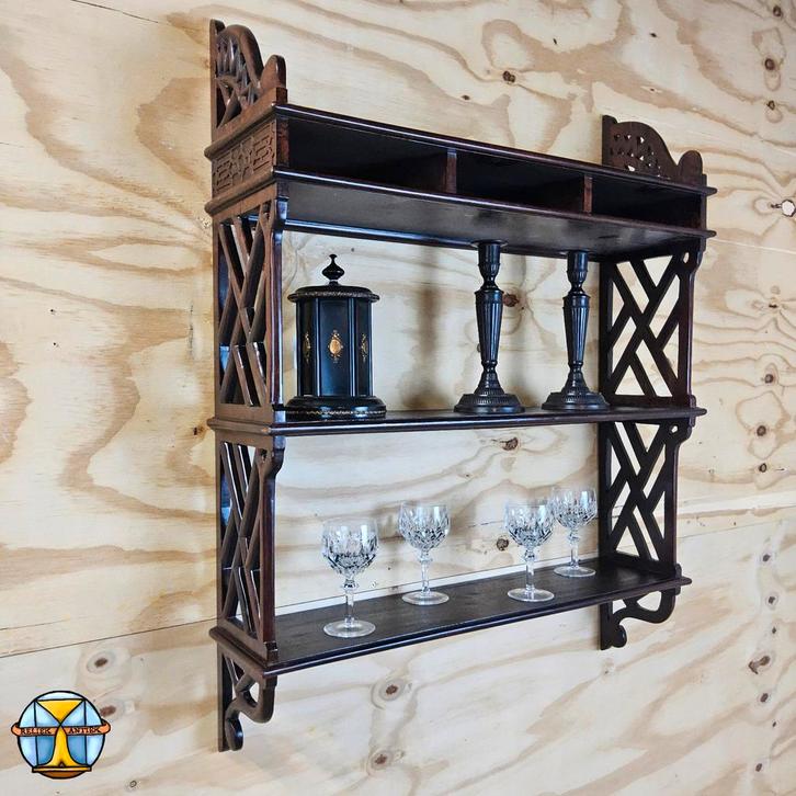 Vintage Chinese Wandkast / Oosterse Houten Wandplank, Huis en Inrichting, Woonaccessoires | Wandplanken en Boekenplanken, Gebruikt
