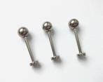 3 labrets avec boule pour piercings en acier chirurgical, Handtassen en Accessoires, Piercings, Ophalen of Verzenden, Gebruikt