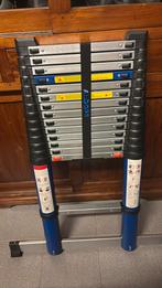 Aldorr telescopische ladder 4.8m - nieuwstaat, Doe-het-zelf en Bouw, Ophalen, Zo goed als nieuw, Ladder