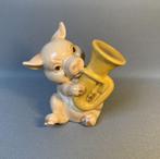 Vintage Goebel Germany Cochon avec tuba n 33133, Collections, Statues & Figurines, Comme neuf, Animal, Enlèvement ou Envoi