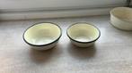 2 emaille schalen wit vintage, Enlèvement ou Envoi, Utilisé, Blanc