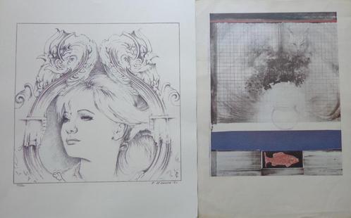 PAUL DE COCKER/ LOT 2 STUKS / SENSUEEL / KLEURLITHO 42x36cm, Antiek en Kunst, Kunst | Litho's en Zeefdrukken, Ophalen of Verzenden