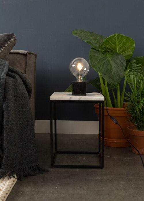 Zuiver Bolch Tafellamp – Zwart Marmer (1 van 2), Huis en Inrichting, Lampen | Tafellampen, Zo goed als nieuw, Minder dan 50 cm