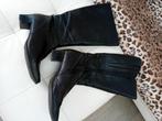 Zwarte lederen hoge dameslaarzen brede kuitmaat 41, Kleding | Dames, Hoge laarzen, Zwart, Gedragen, Ophalen