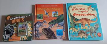 3 dinoboeken + kwartet (zie foto's) (als geheel of per stuk) beschikbaar voor biedingen