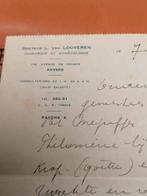 Medisch attest 1942 diagnose, arts signatuur takszegels, Ophalen of Verzenden, Overige soorten, Overige typen