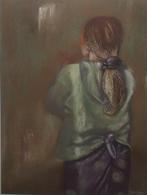 O. Biner???: ruggelings meisje (52 x 72 cm), Antiek en Kunst, Ophalen of Verzenden