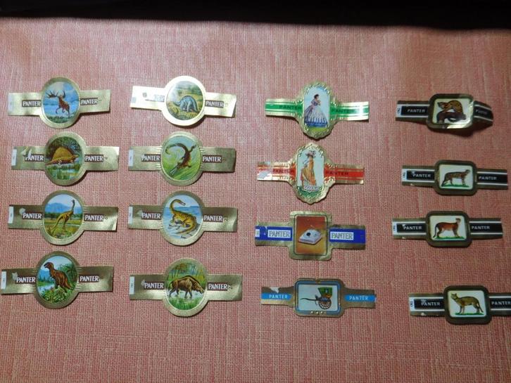 Panter onvolledige serie sigarenbandjes, Verzamelen, Rookartikelen, Aanstekers en Luciferdoosjes, Gebruikt, Sigarenbandjes, Ophalen of Verzenden