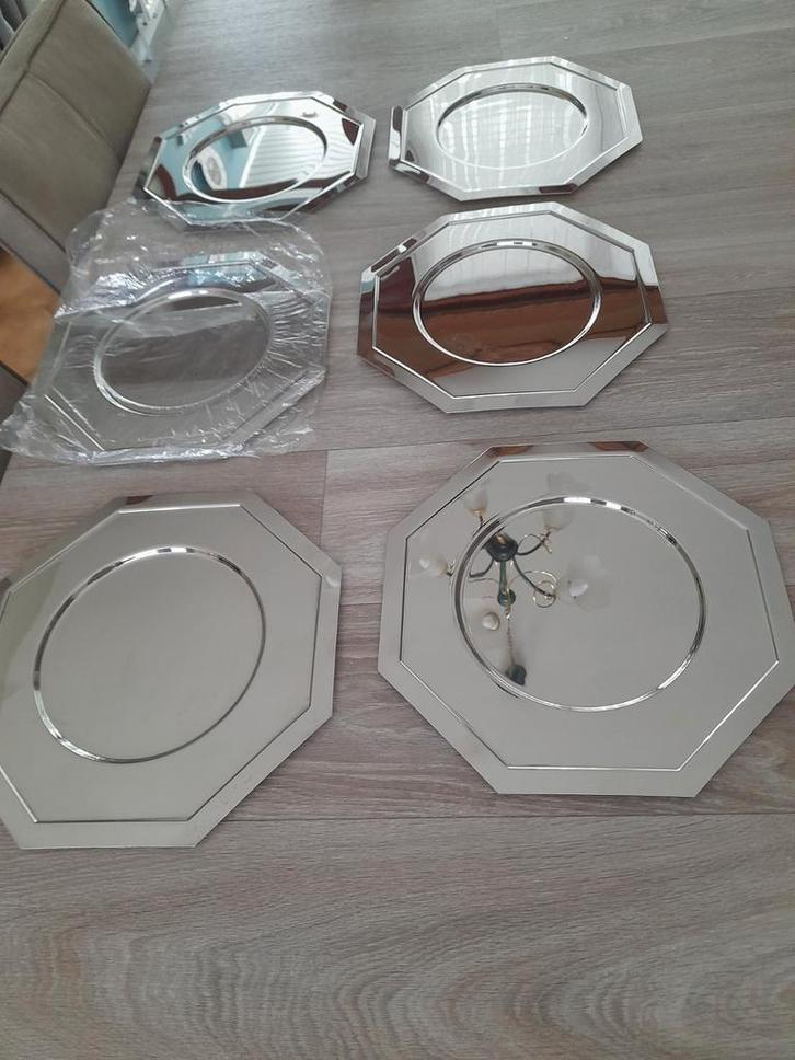 6 inox plaatsborden, Huis en Inrichting, Woonaccessoires | Onderzetters, Zo goed als nieuw, Bord, Ophalen of Verzenden