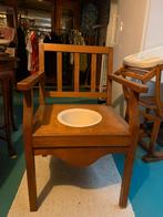 Vintage houten toiletstoel met posteleinen po, Enlèvement