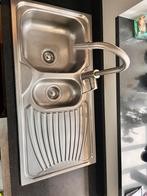 Roestvrijstalen gootsteen met telescopische keukenkraan, Huis en Inrichting, Ophalen, Zo goed als nieuw