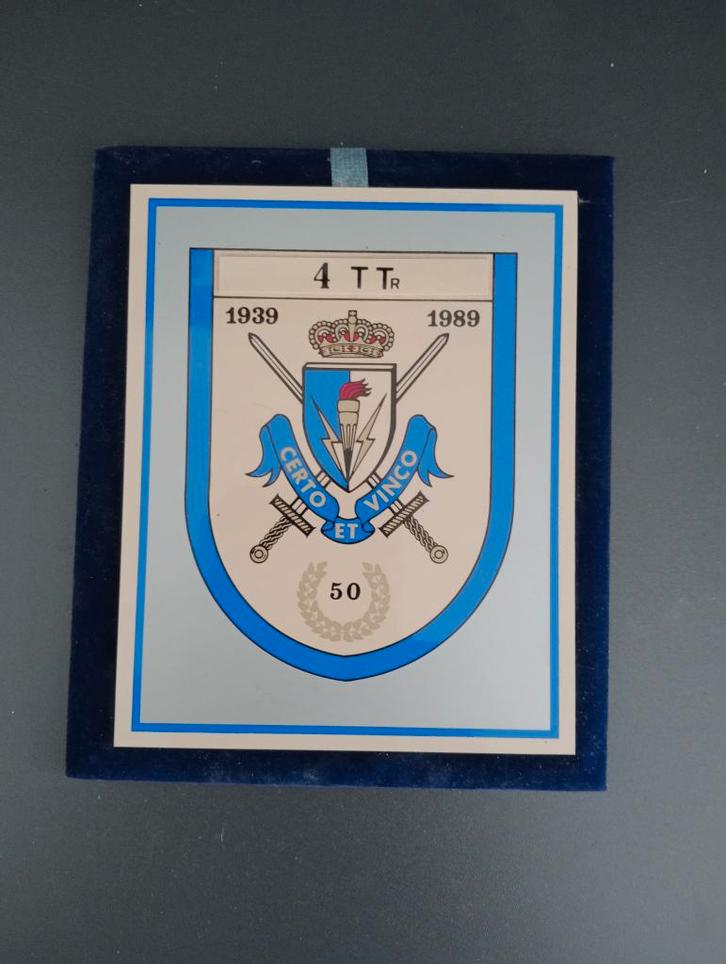 Plaat 4 T.Tr., Verzamelen, Militaria | Algemeen, Landmacht, Embleem of Badge, Ophalen of Verzenden