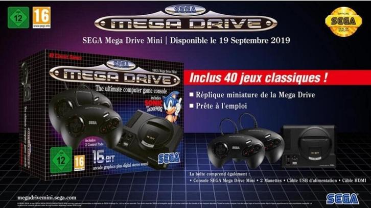 Sega Megadrive mini Neuve Emballée!, Games en Spelcomputers, Spelcomputers | Sega, Nieuw, Mega Drive, Met 2 controllers, Met games