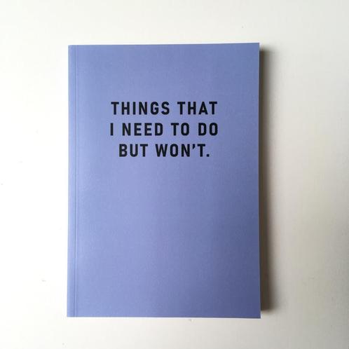 notitieboek A5 gelijnd  'Things that I need to do but won't', Diversen, Notitieboeken, Nieuw, A5, Ophalen of Verzenden