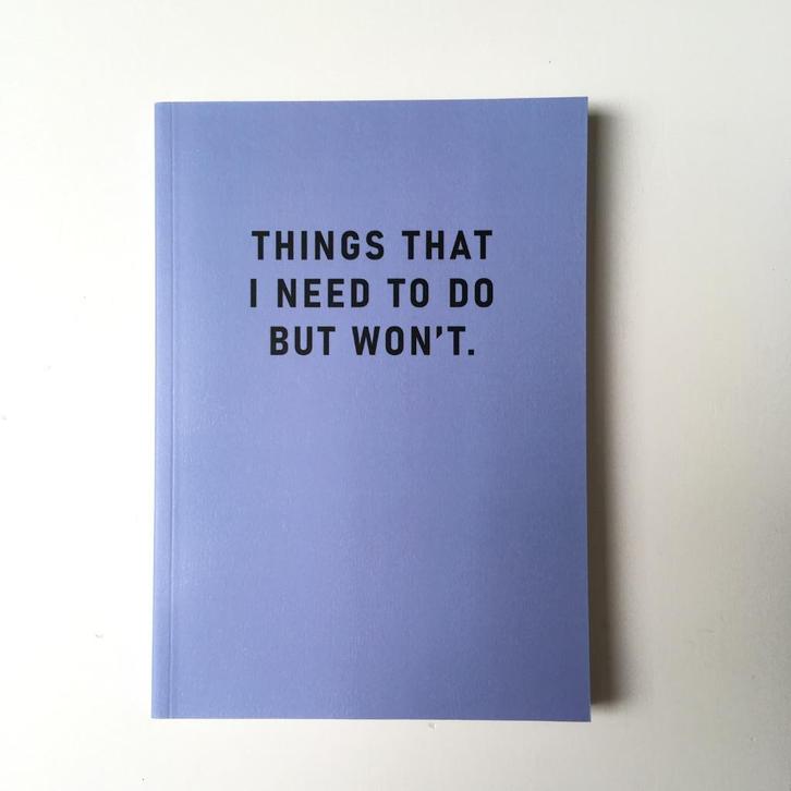 notitieboek A5 gelijnd  'Things that I need to do but won't', Diversen, Notitieboeken, Nieuw, A5, Ophalen of Verzenden