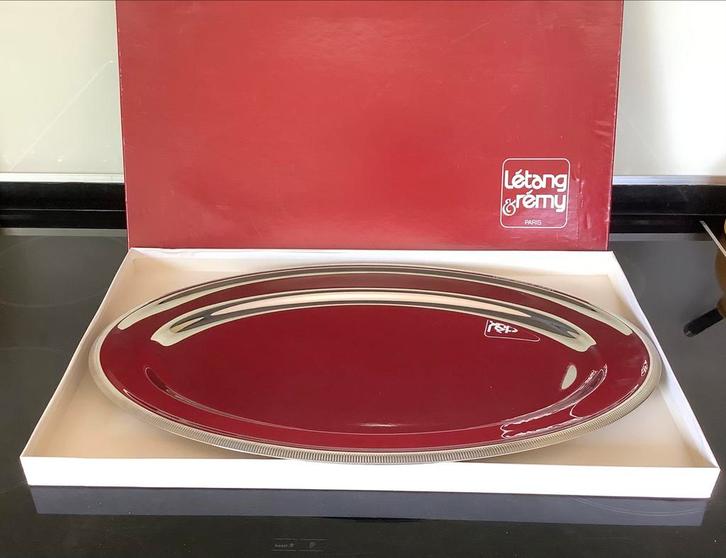 Nieuwe verzilverde ovale serveerschaal – Létang & Rémy Paris, Huis en Inrichting, Keuken | Servies, Nieuw, Schaal of Schalen, Ophalen of Verzenden