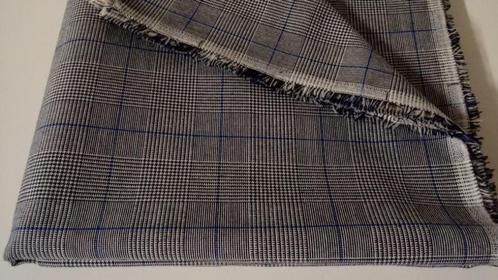 Coupon ruiten stof, 150 cm x 84 cm, Hobby en Vrije tijd, Stoffen en Lappen, Nieuw, Katoen, Blauw, Ophalen of Verzenden