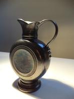 VTG BAY W-Germany 248-25 platte kruik vaas, zwart glazuur, Antiek en Kunst, Ophalen of Verzenden