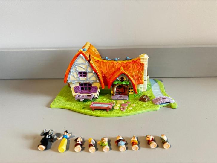 Polly Pocket Bluebird Blanche-Neige et les 7 nains COMPLET , Collections, Jouets miniatures, Comme neuf, Enlèvement ou Envoi
