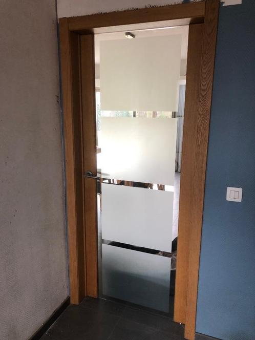 2 binnendeuren combinatie eik/veiligheidsglas, Doe-het-zelf en Bouw, Deuren en Vliegenramen, Gebruikt, Binnendeur, 200 tot 215 cm