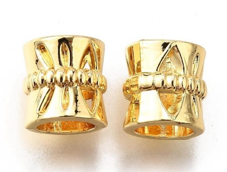 Dubbel vergulde bedel voor groot-gat-bedelarmbanden, Handtassen en Accessoires, Bedels, Nieuw, Overige merken, Overige materialen