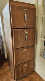 vintage dossierkast hout, Huis en Inrichting, Kasten | Roldeurkasten en Archiefkasten, Ophalen, Minder dan 50 cm, Gebruikt, 100 tot 150 cm