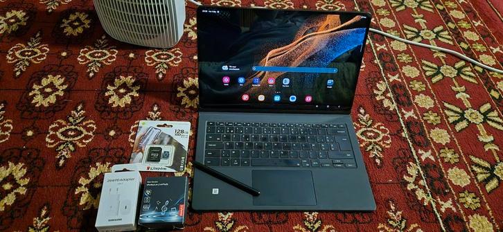 Samsung galaxy s8 ultra 5g. Met toetsenbord en accessoires, Computers en Software, Android Tablets, Zo goed als nieuw, Uitbreidbaar geheugen