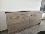 Dressoir in torrino oak met stenen werkblad, Ophalen, Gebruikt