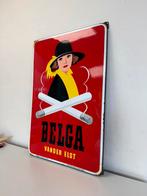 BELGA emaille reclamebord 1953, Verzamelen, Ophalen of Verzenden, Gebruikt, Reclamebord