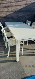 Tuinset Tafel met stoelen, Tuin en Terras, Ophalen, Gebruikt, 6 zitplaatsen, Aluminium