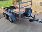 Dubbel as aanhangwagen ongeremd 128x228., Ophalen of Verzenden, Gebruikt