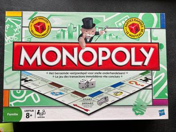 Monopoly van Hasbro - als nieuw - met geluksdobbelsteen