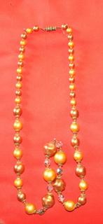 collier perle couleur bronze et mille feux, Handtassen en Accessoires, Kettingen, Kunststof, Gebruikt, Ophalen of Verzenden