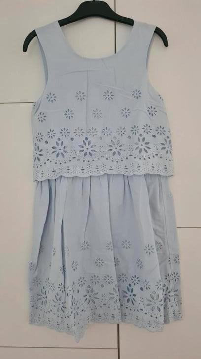 Lichtblauwe katoenen jurk La Redoute, maat 12 jaar, Kinderen en Baby's, Kinderkleding | Maat 152, Zo goed als nieuw, Meisje, Jurk of Rok