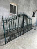 Stevig dubbel hekken poort met pinnen, Tuin en Terras, Ophalen, Gebruikt, IJzer, Tuinhek