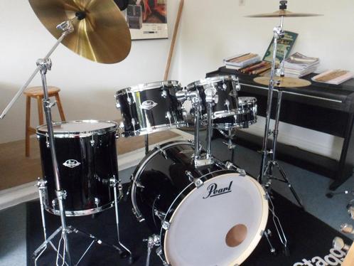 top occasie PEARL Export 5-delig, symbals, kruk, kompleet., Muziek en Instrumenten, Drumstellen en Slagwerk, Zo goed als nieuw
