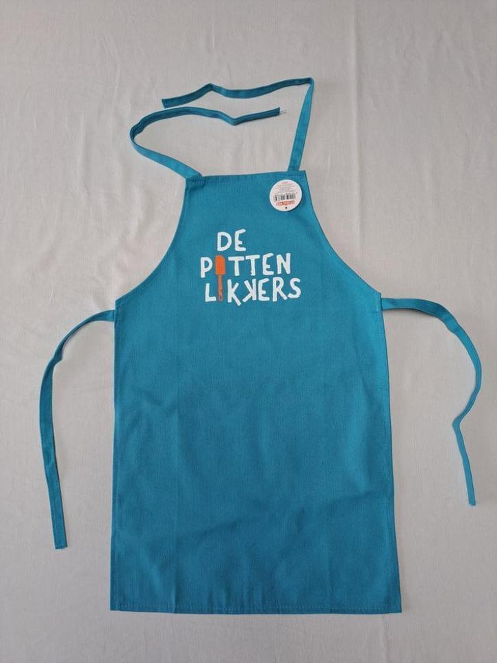 Keukenschort voor kinderen, de pottenlikkers nieuw met label, Huis en Inrichting, Keuken | Textiel, Nieuw, Schort, Blauw, Ophalen of Verzenden
