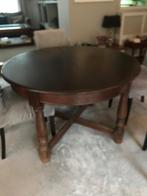 donker eiken verlengbare ronde tafel te koop, 100 à 150 cm, Quatre personnes, Klassiek, Rond