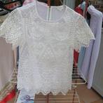 Blouse broderie wit met onderhemdje Ted Baker nr 0 (36), Neuf, Enlèvement ou Envoi, Taille 36 (S), Blanc