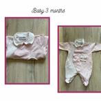 Roze-witte onesie van 3 maanden - snoepriet, Kinderen en Baby's, Babykleding | Maat 62, Sucre d’orge, Meisje, Zo goed als nieuw