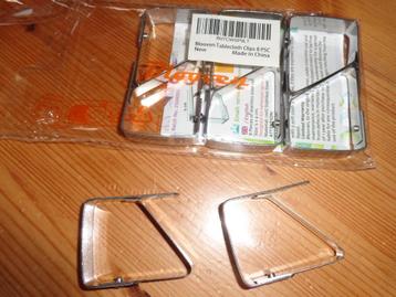pinces à nappe en acier Inoxydable (clips):8 pièces (NEUVES) beschikbaar voor biedingen