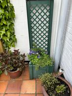 Groene bloembak, Tuin en Terras, Bloembakken en Plantenbakken, 60 cm of meer, Kunststof, Zo goed als nieuw, Vierkant
