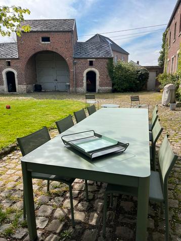 FERMOB Ribambelle set met tafel en 8 stoelen, Tuin en Terras, Ophalen, Zo goed als nieuw