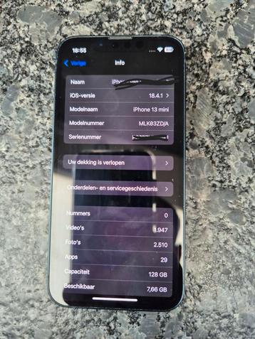 iPhone 13 mini 128 Go, Enlèvement ou Envoi, Comme neuf, Avec abonnement, IPhone 13 mini