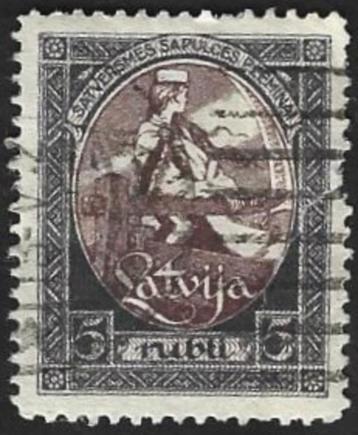 1 Postzegel Letland 1920 Constituerende Vergadering beschikbaar voor biedingen