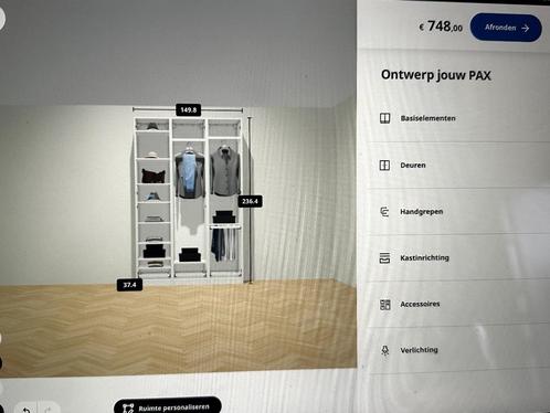 PAX kast (2 meter hoog), Huis en Inrichting, Kasten | Kleerkasten, Zo goed als nieuw, 200 cm of meer, 150 tot 200 cm, 50 tot 75 cm
