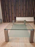 glazen salontafel, Huis en Inrichting, Ophalen, Gebruikt, 100 tot 150 cm, 50 tot 100 cm